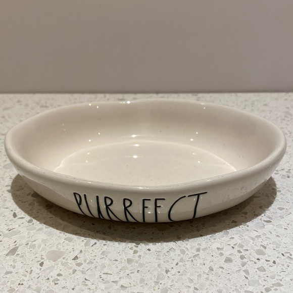 Rae Dunn PURRFECT Oval Cat Feeding Bowl - Picture 1 of 6